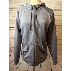 Orage Full Zip ski Jacket Large Womens Fleece Sweatshirt Hoodie Purple Lined